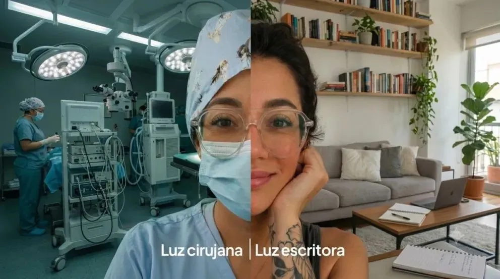 María Luz Rodríguez, cirujana que vive y trabaja en Roca, debutó como novelista con No todo lo que brilla es bilis. Foto: El Cordillerano.