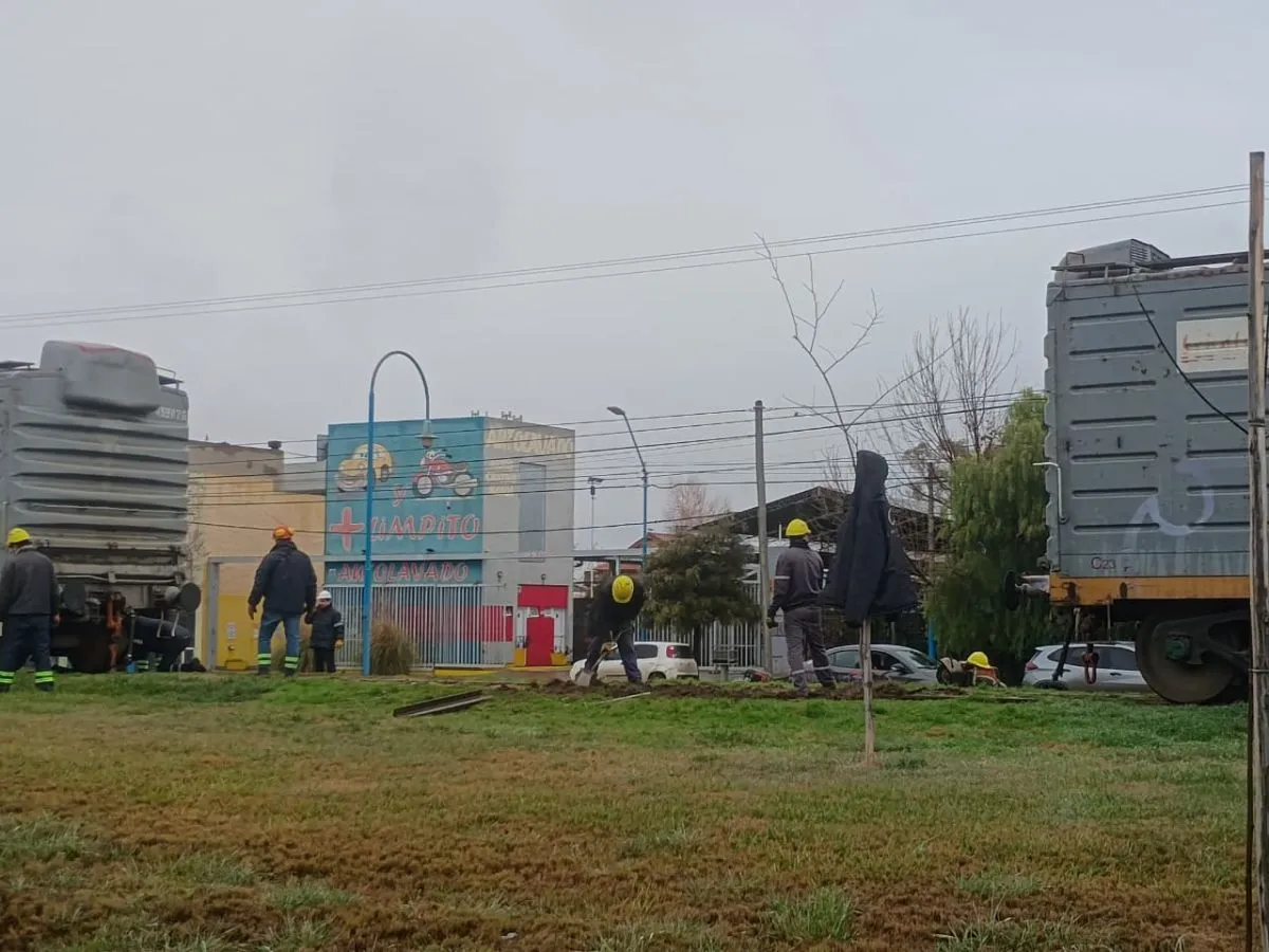Operarios trabajan para reparar las v&iacute;as tras el descarrilamiento de un vag&oacute;n del tren. Foto: Agust&iacute;n Aroca.