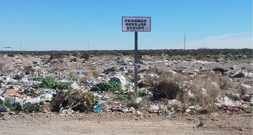 La basura se acumula en un terreno que se ubica frente a las viviendas. Foto: gentileza