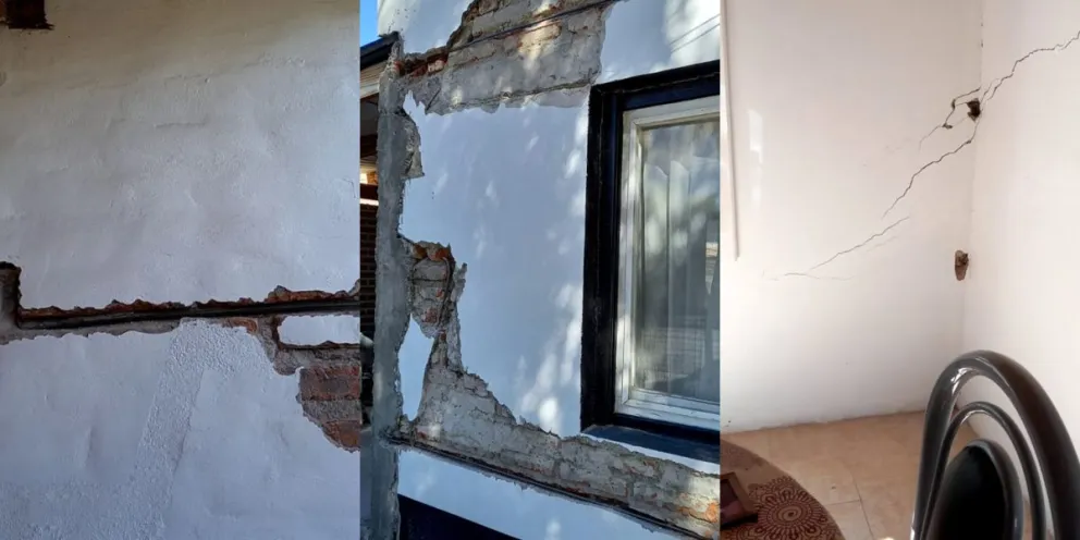Los daños son visibles tanto en el interior como en el exterior de la vivienda. Foto: gentileza