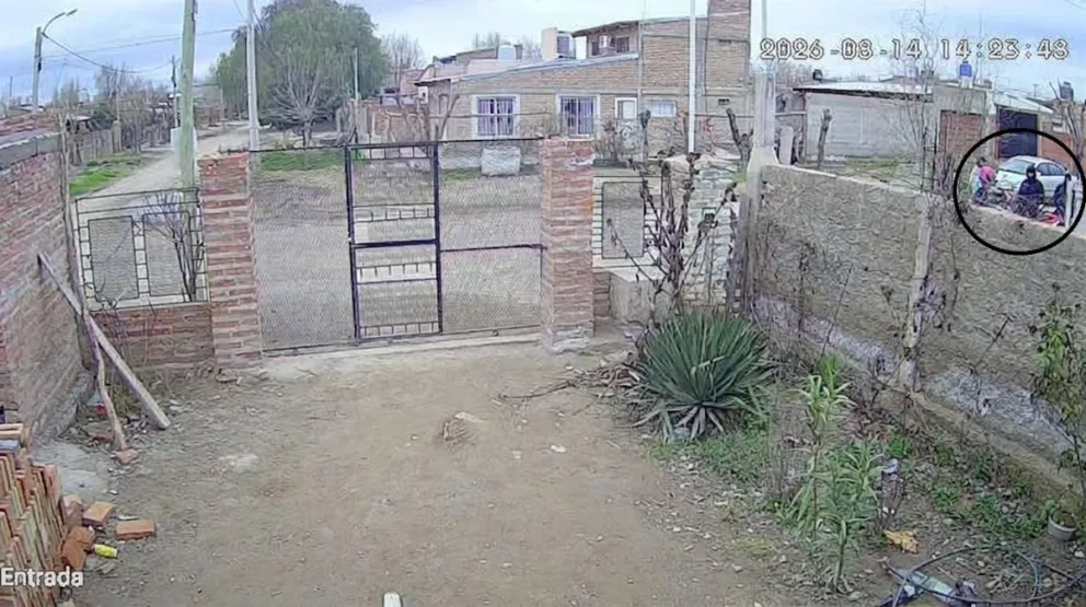 La cámara de un vecino registró el momento en que unos sujetos se llevaron la moto de la vereda. Foto gentileza