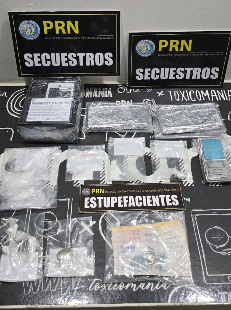 Los allanamientos se realizaron luego de cuatro meses de investigación por narcomenudeo en Roca. Foto: captura de video. Foto: gentileza