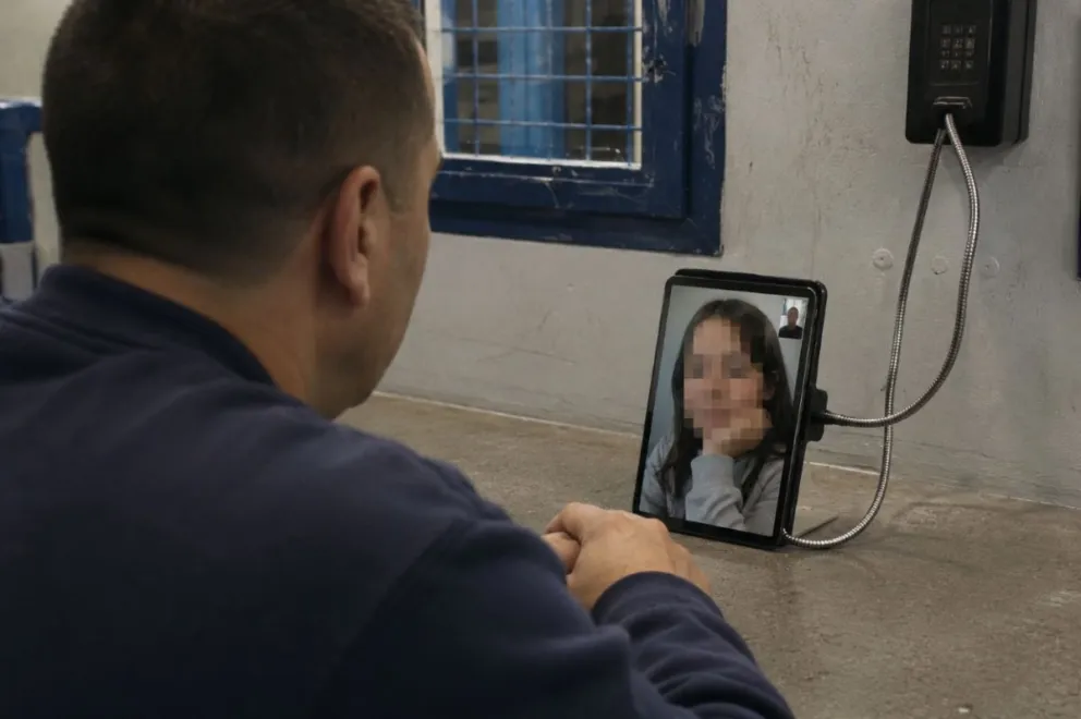 Un hombre detenido en Roca podrá volver a comunicarse semanalmente con su hija por videollamada. Foto: ilustrativa.
