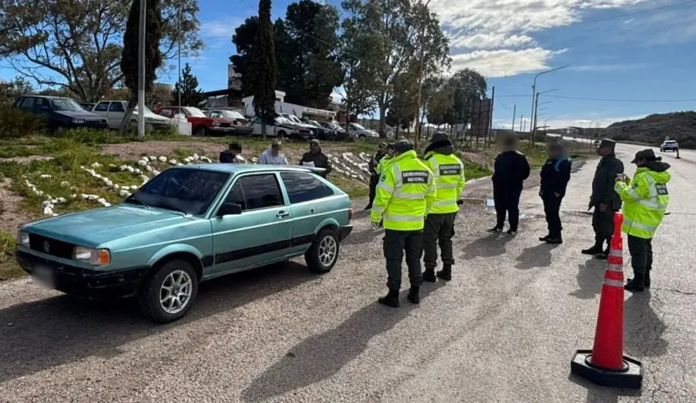 Frida, la perra antinarcóticos de Gendarmería, marcó las puertas del vehículo donde luego hallaron cocaína y marihuana ocultas. Foto: Gendarmería Nacional
