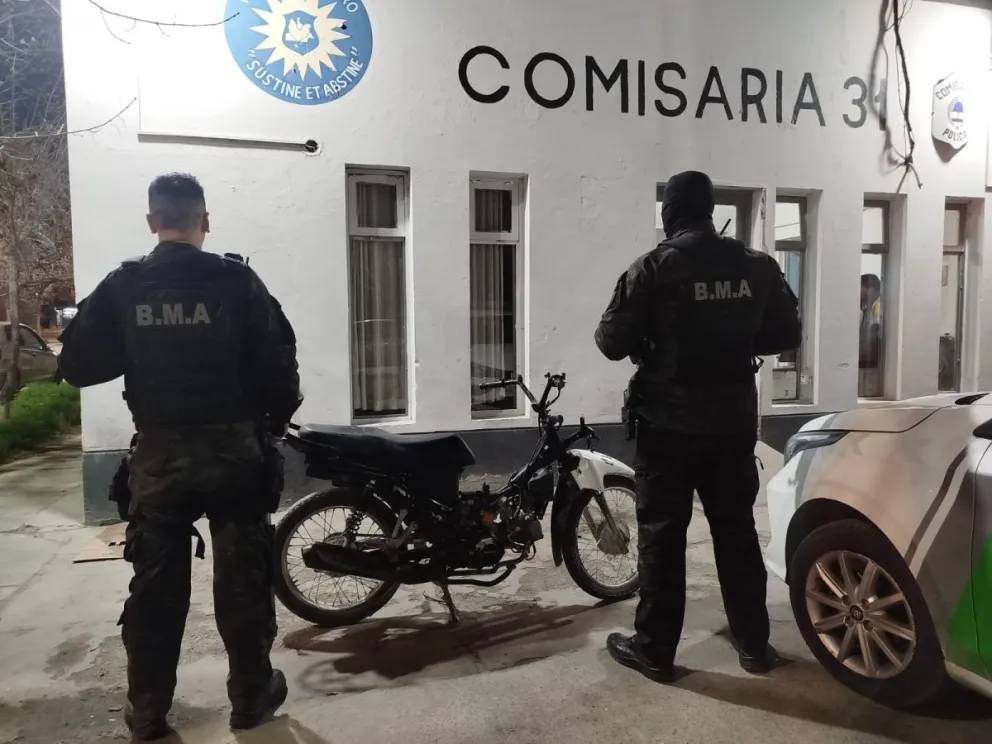 La moto fue secuestrada y trasladada a la unidad policial. Foto: Policía de Río Negro