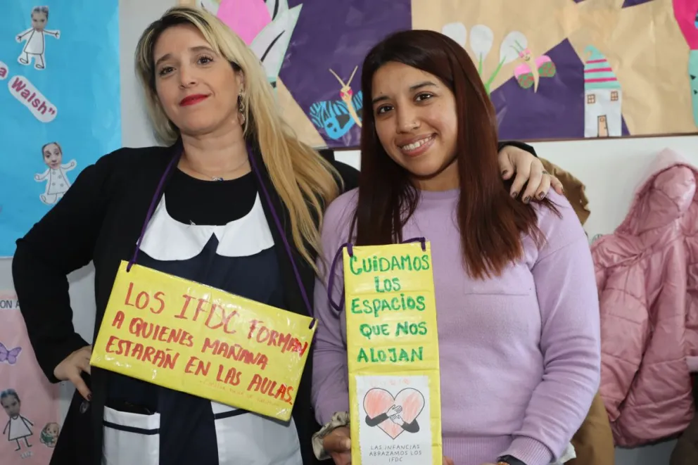 "Hemos visto mucho avance en las carreras de las estudiantes, porque no es lo mismo contar con un espacio de cuidado para los niños que estar a las corridas" afirmaron ambas maestras. Foto Tania Domenicucci-ANR