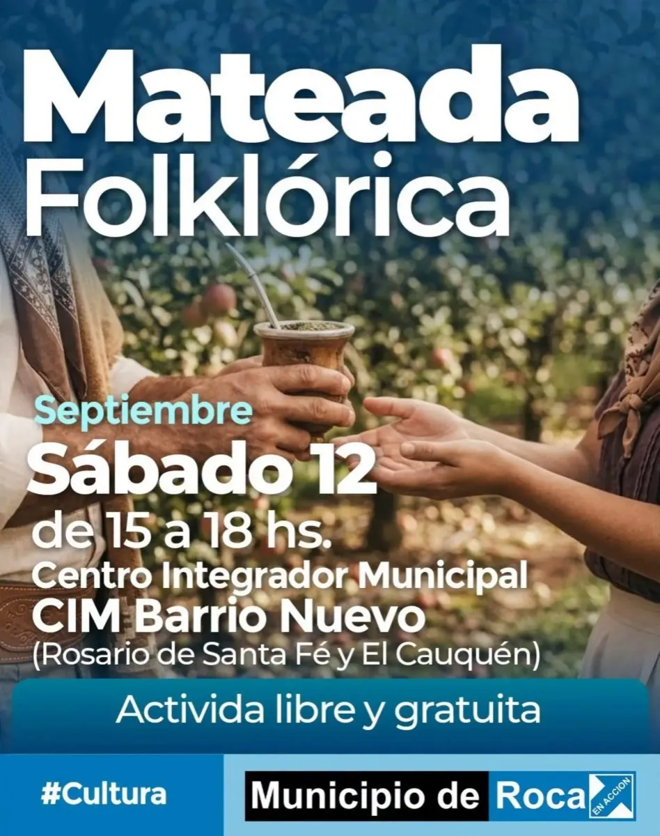 La Mateada Folkl&oacute;rica ser&aacute; este s&aacute;bado por la tarde en el CIM de Barrio Nuevo, con entrada libre y gratuita. Foto: gentileza