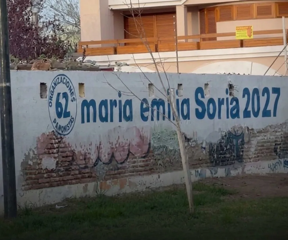 Los paredones de Roca llevan impresos los ánimos políticos del peronismo y sus internas. (Foto: gentileza)
