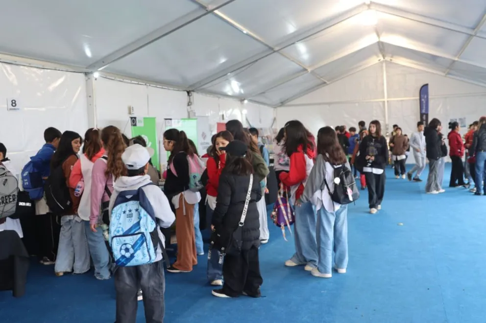 "Los chicos sigue leyendo, diferente pero se mantiene la lectura" afirmaron desde los stand presentes en la Feria del Libro. Foto Tania Domenicucci-ANR