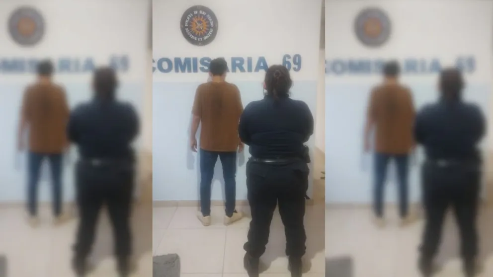 El hombre que golpeó a su pareja finalmente fue detenido la madrugada de hoy por personal de la Subcomisaria N°69. Foto cortesía Policía de Rio Negro