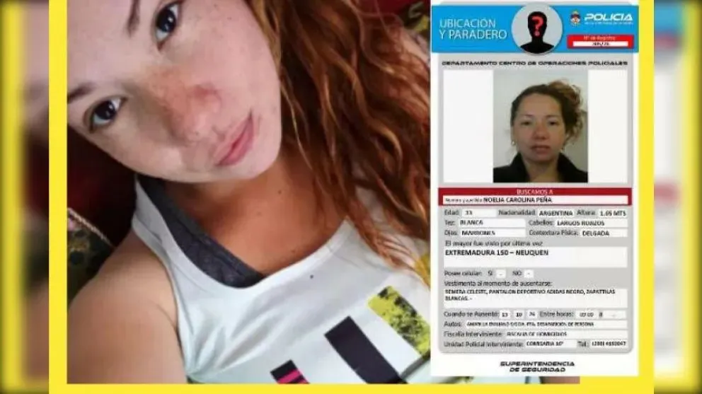 Noelia Peña, de 33 años, fue secuestrada cerca de su casa en el barrio San Andrés, de Neuquén capital.
